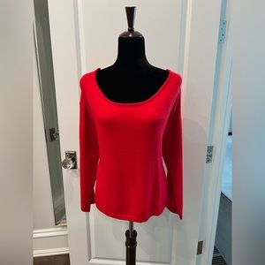 Red sweater with open back/tie